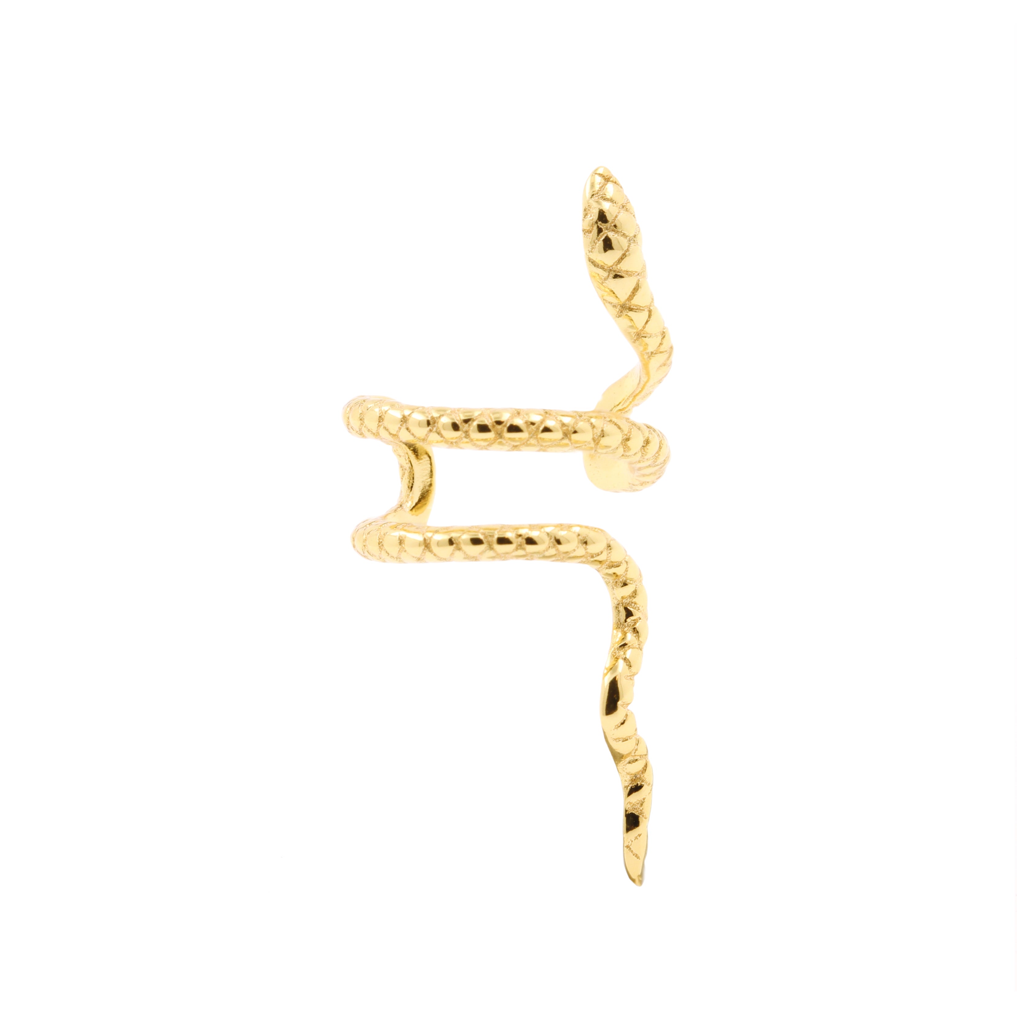 925 Silver Ear Cuff Snake - Right Gold