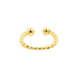 925 Silber Slip-On Cuff Ring – Twisted Gold