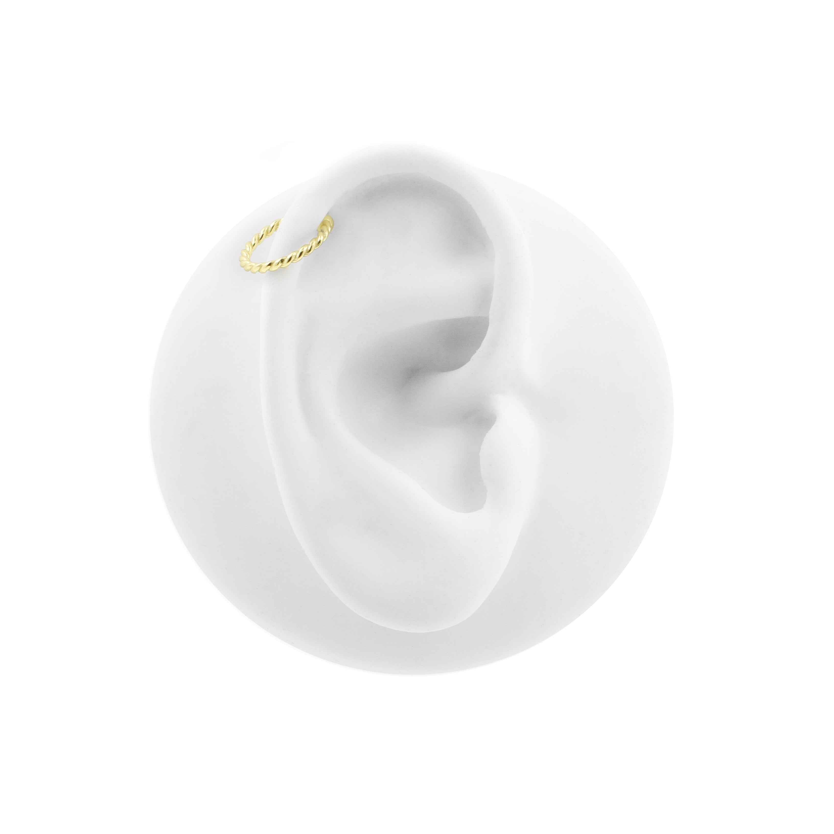 925 Silver Slip-On Cuff Ring - Twisted Gold