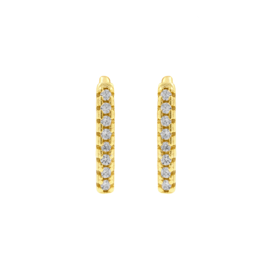 925 Zilver Oorhangers - Stacked Zirkonia Goud