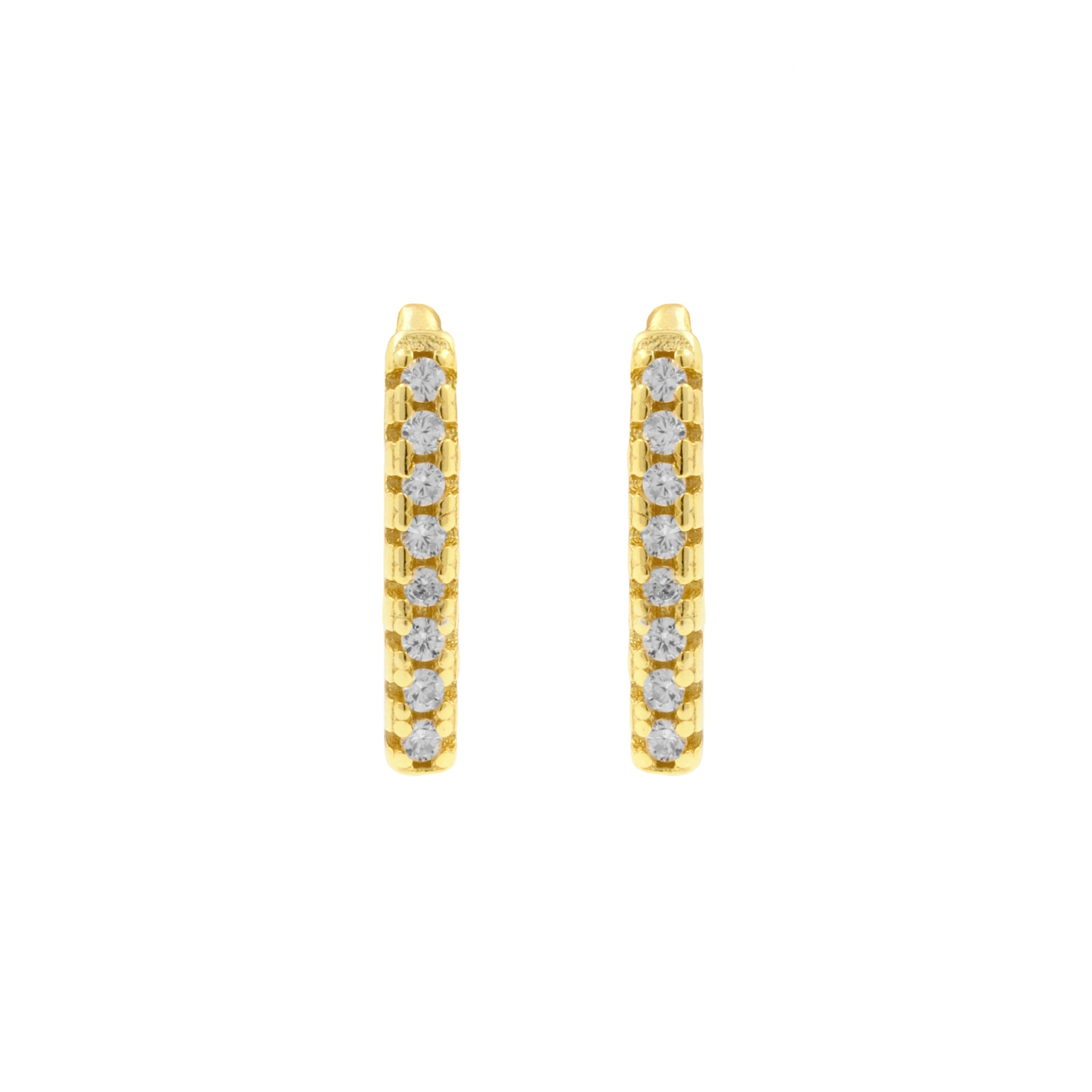 925 Zilver Oorhangers - Stacked Zirkonia Goud