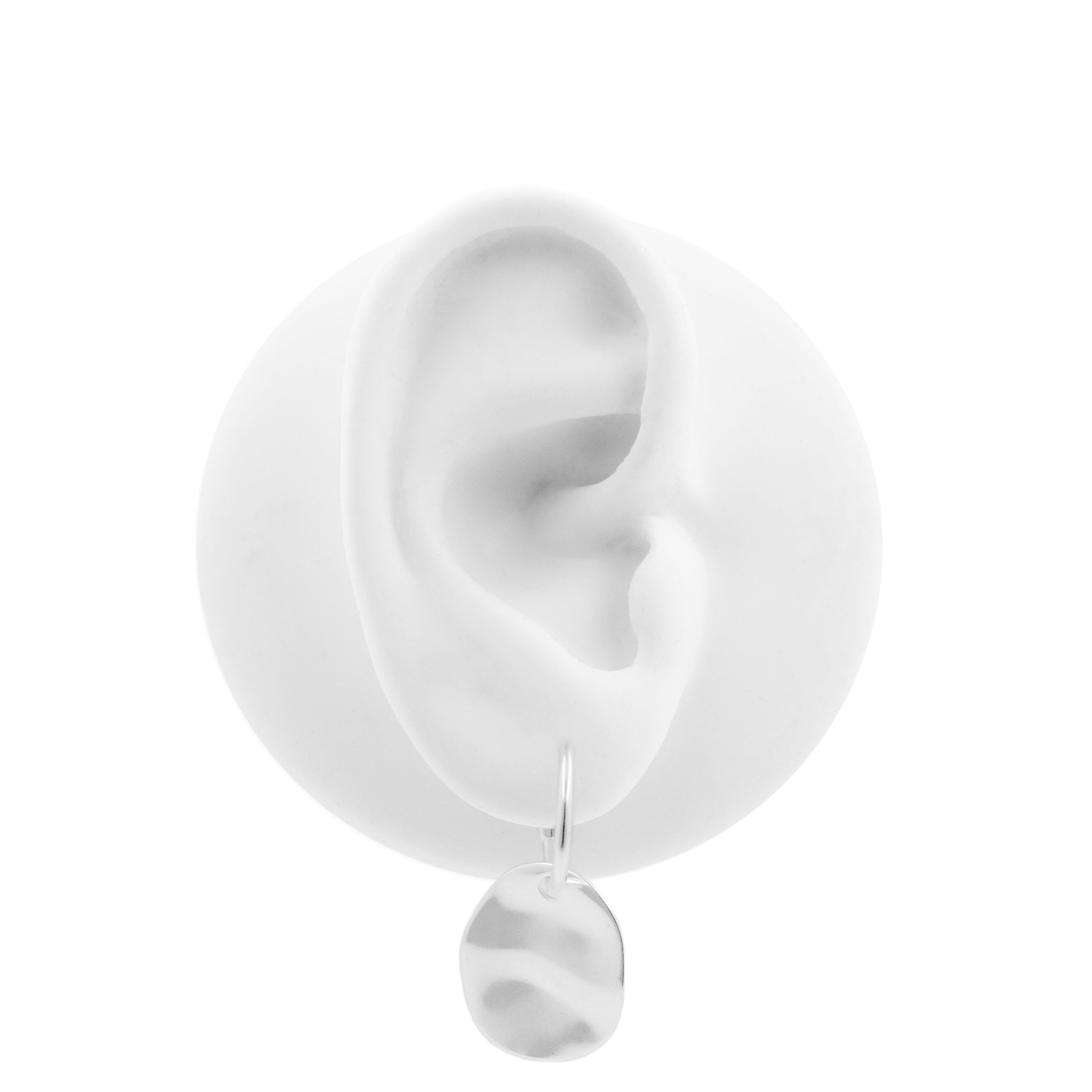 925 Silver Earstud Hangers - Crescent Disc Silver