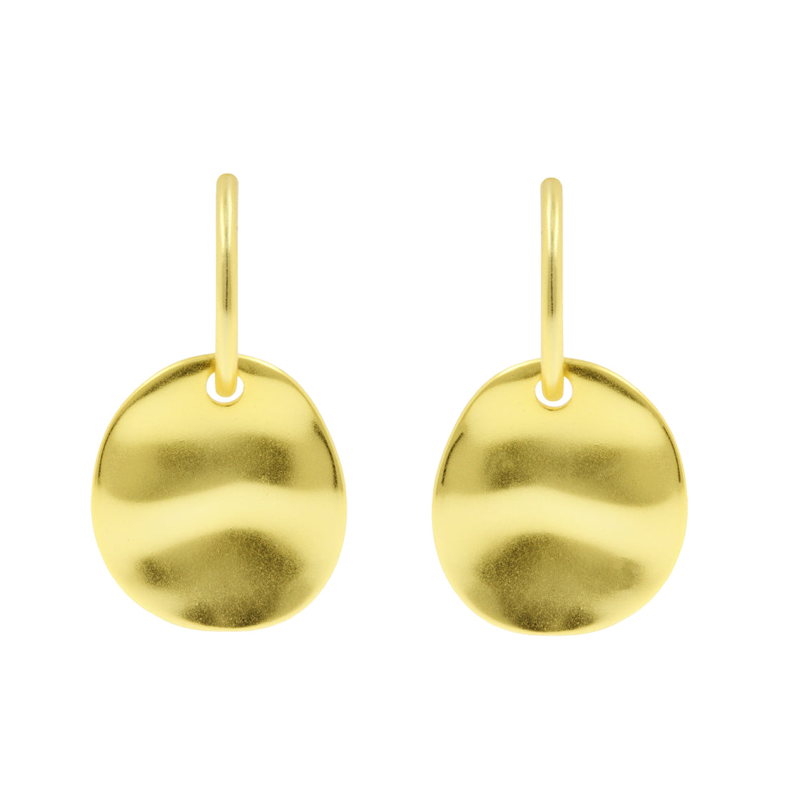 925 Zilver Oorsteker Hangers - Crescent Disc Goud