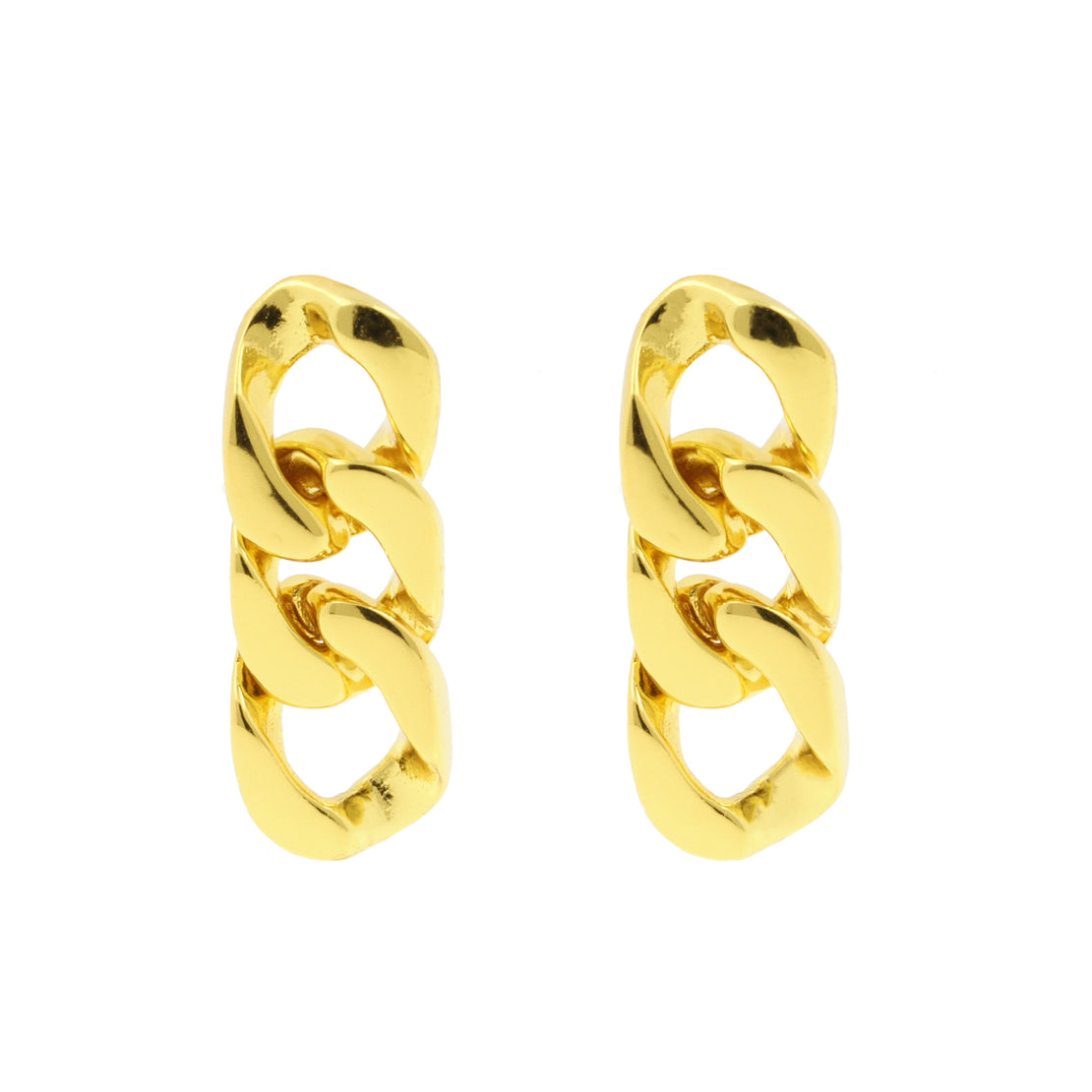 925 Zilver Oorsteker Hangers - Chain Links Goud