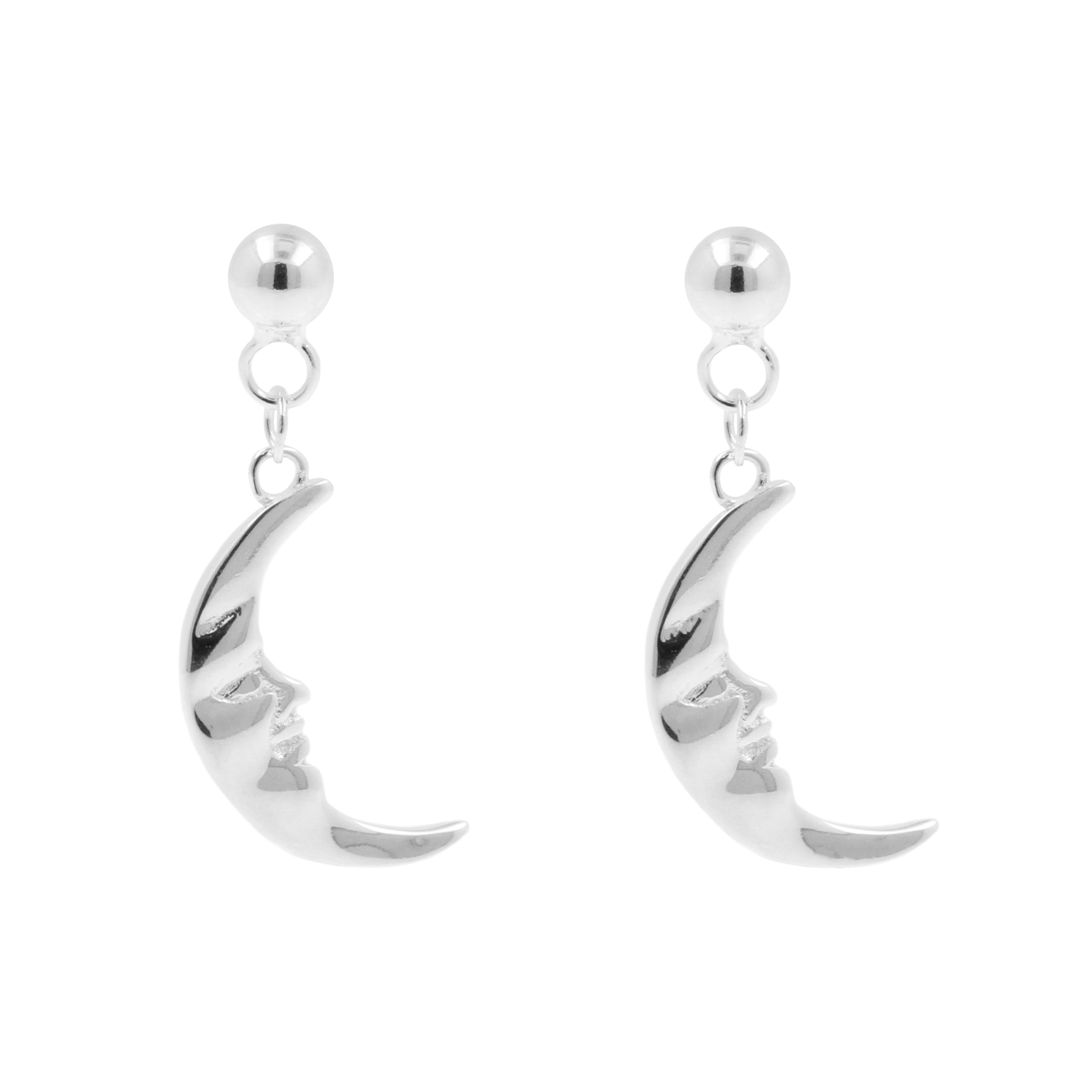 925 Zilver Oorsteker Hangers - Moon Zilver
