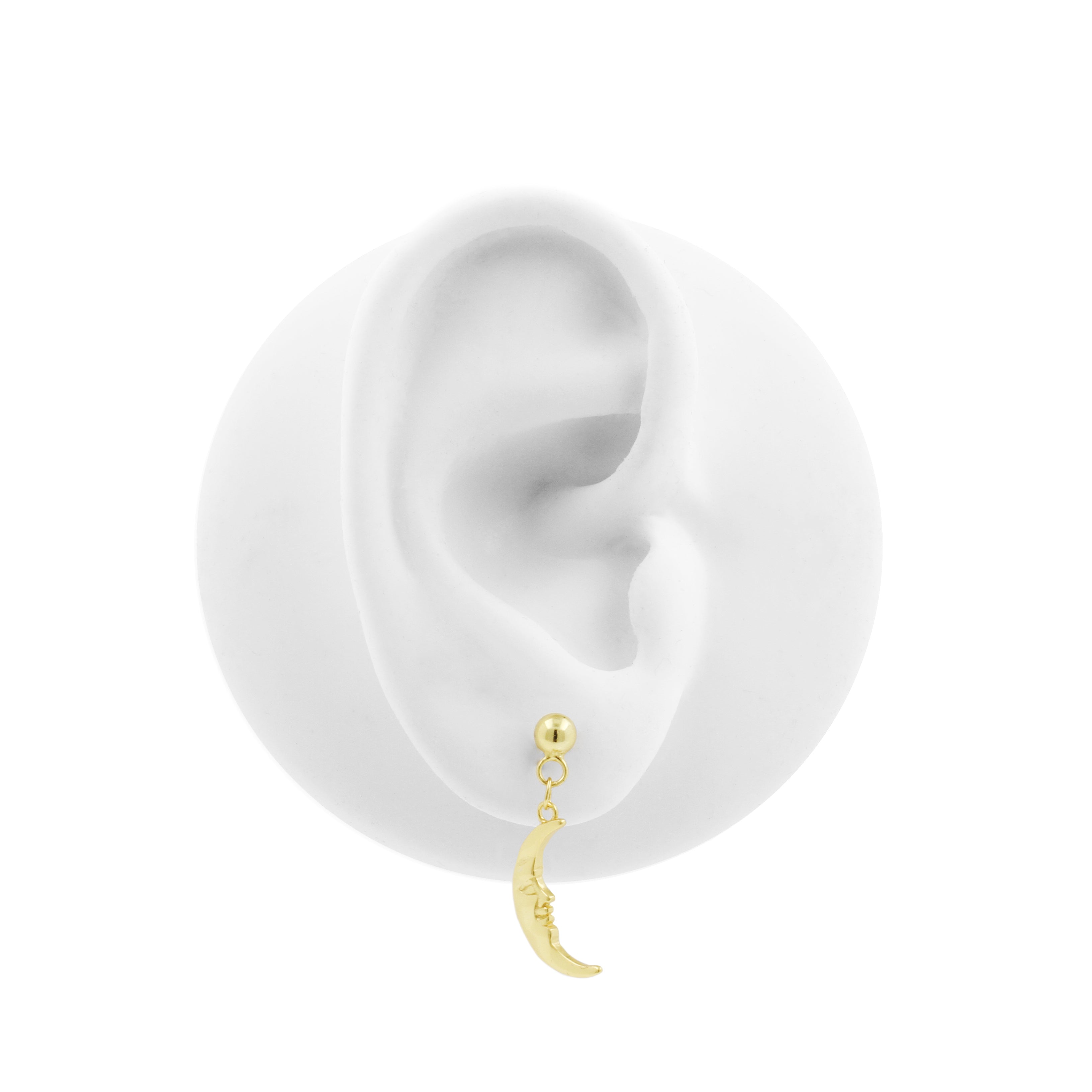 925 Zilver Oorsteker Hangers - Moon Goud