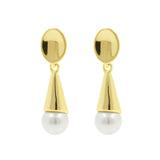 925 Silber Ohrstecker-Anhänger – Perlenkegel Gold