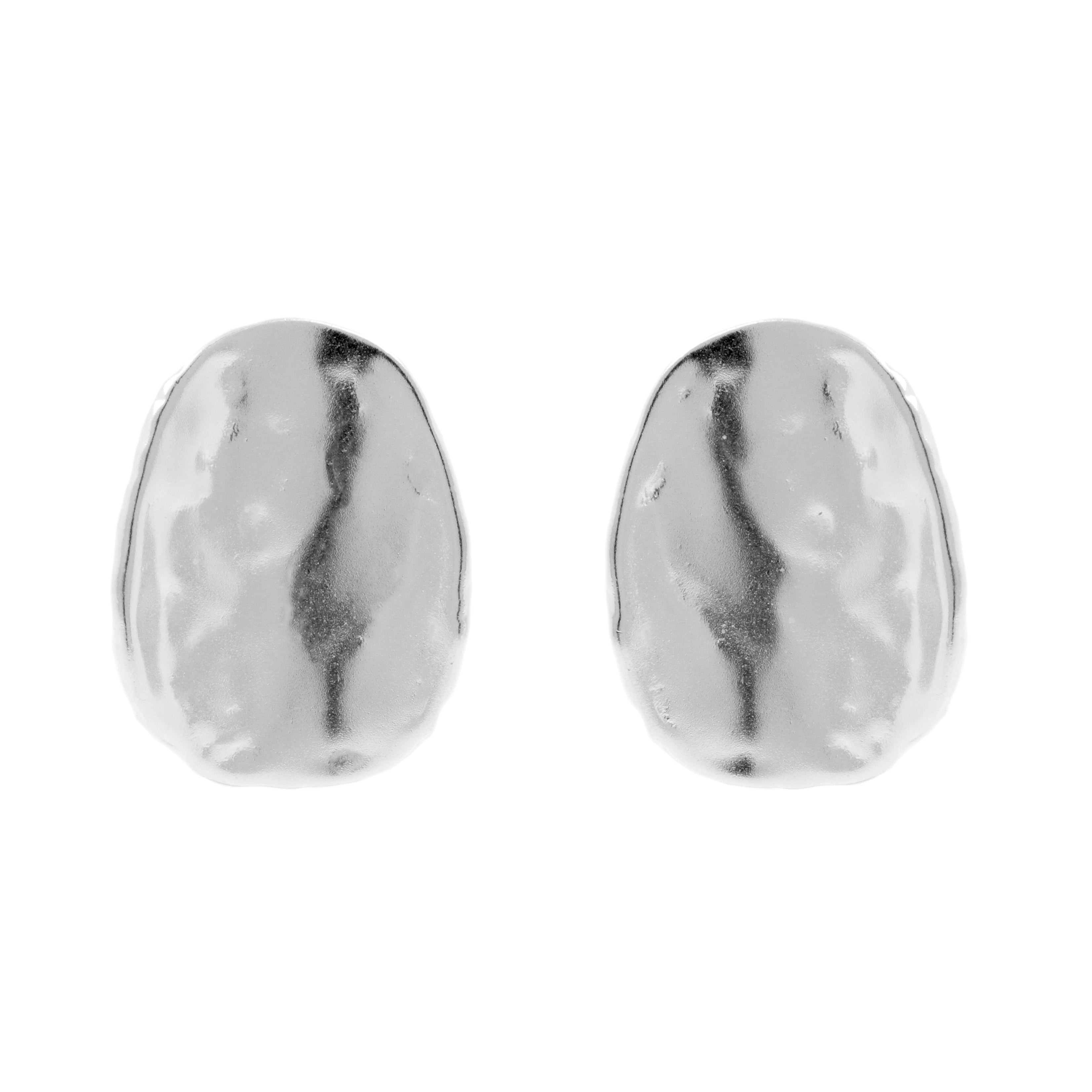 925 Zilver Oorstekers - Organic Disc Zilver