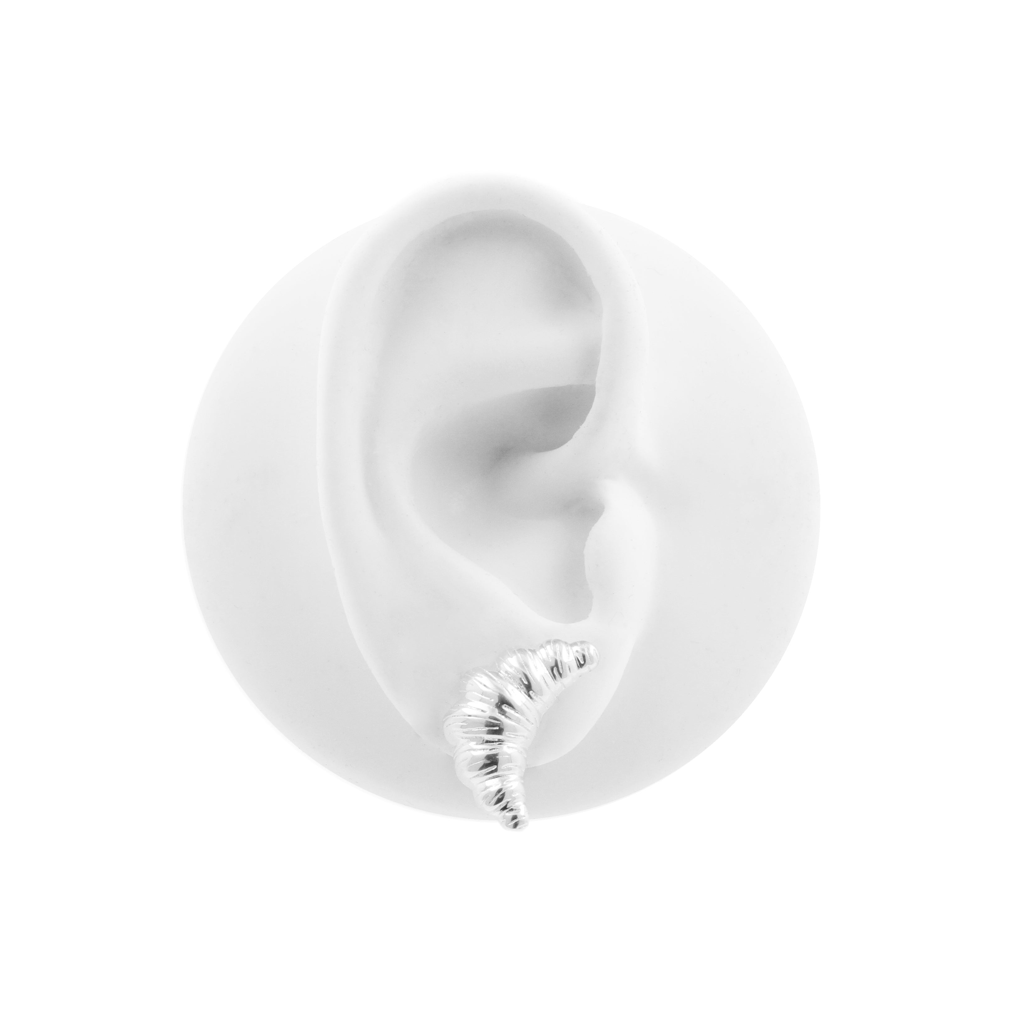 925 Zilver Oorstekers - Croissant Zilver