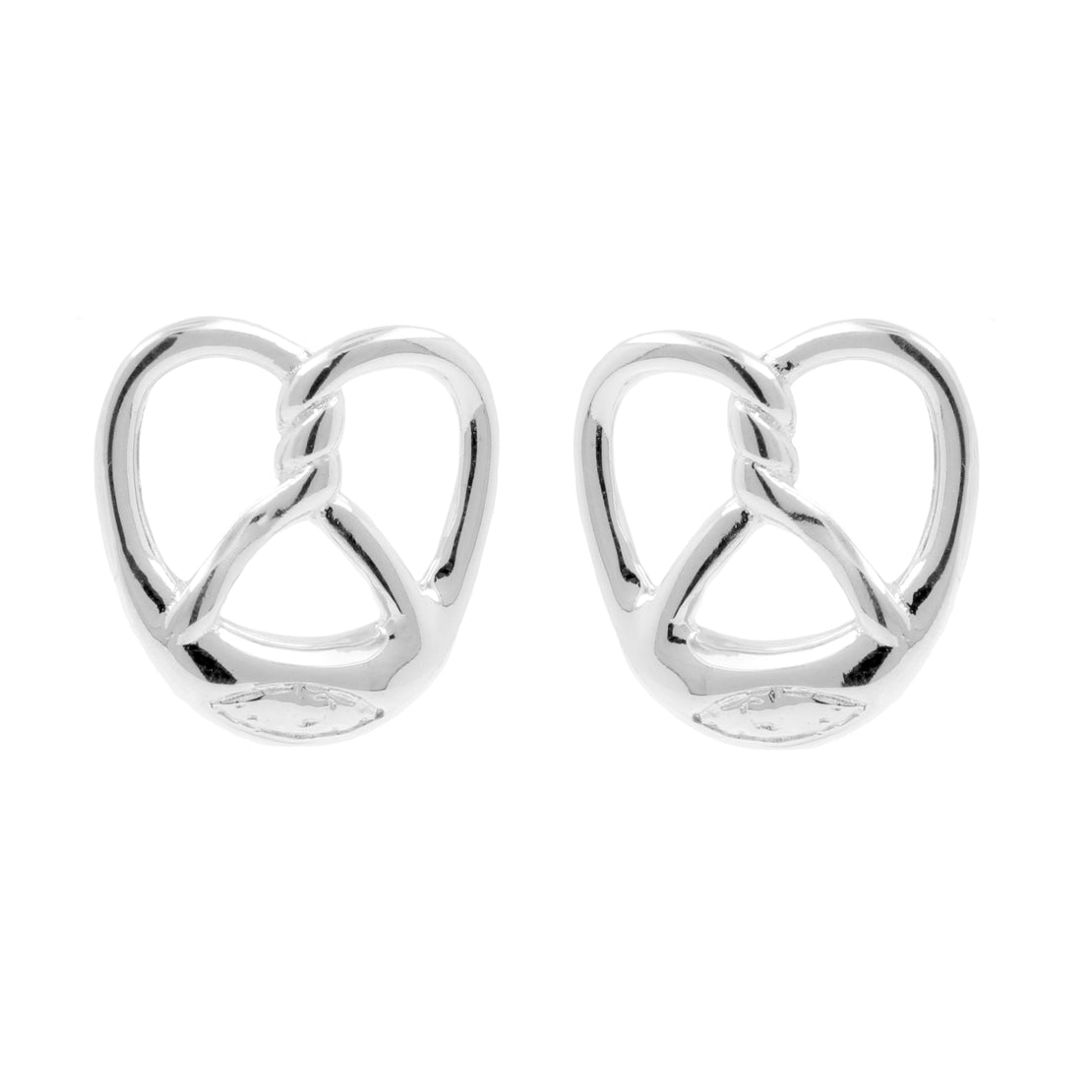 925 Zilver Oorstekers - Pretzel Zilver
