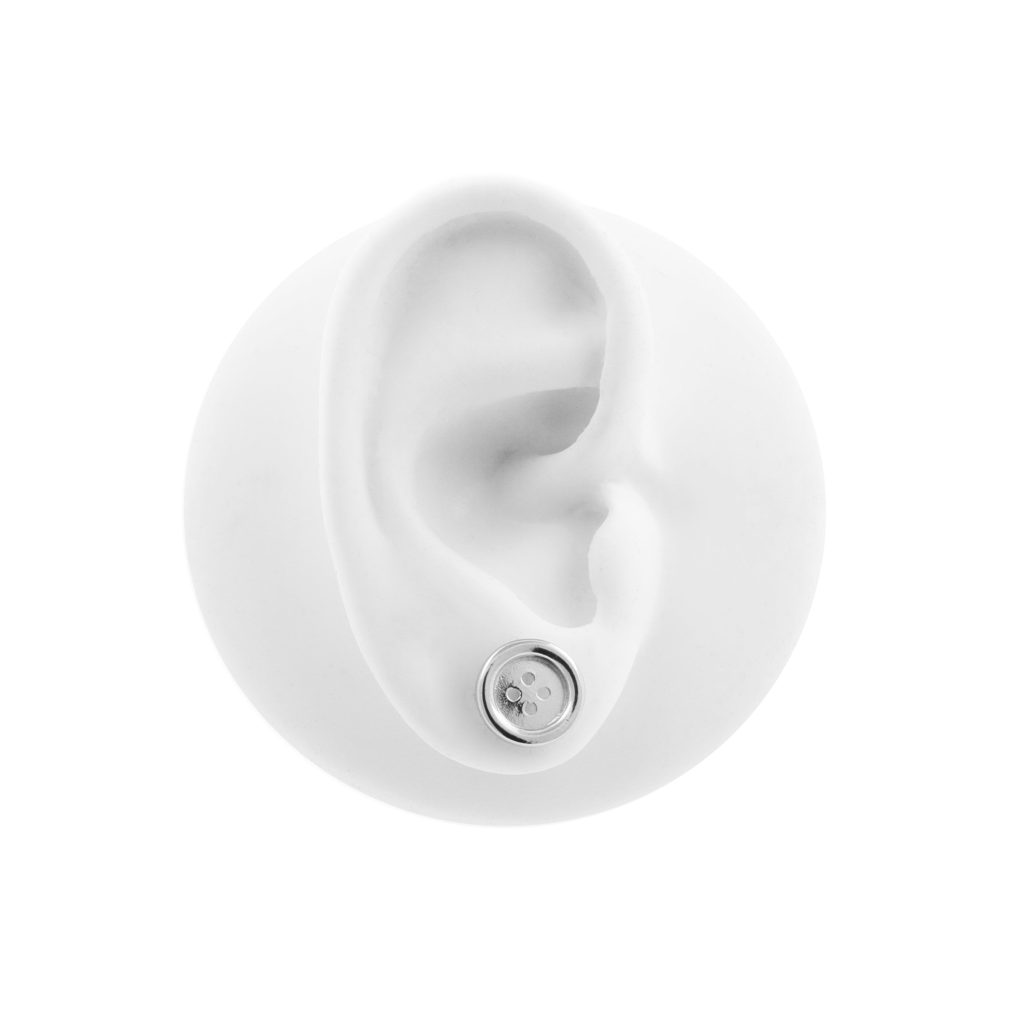 925 Silver Earstuds - Button Silver