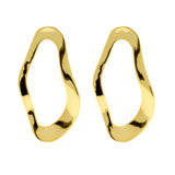 925 Silber Ohrstecker – Organisch Oval Gold