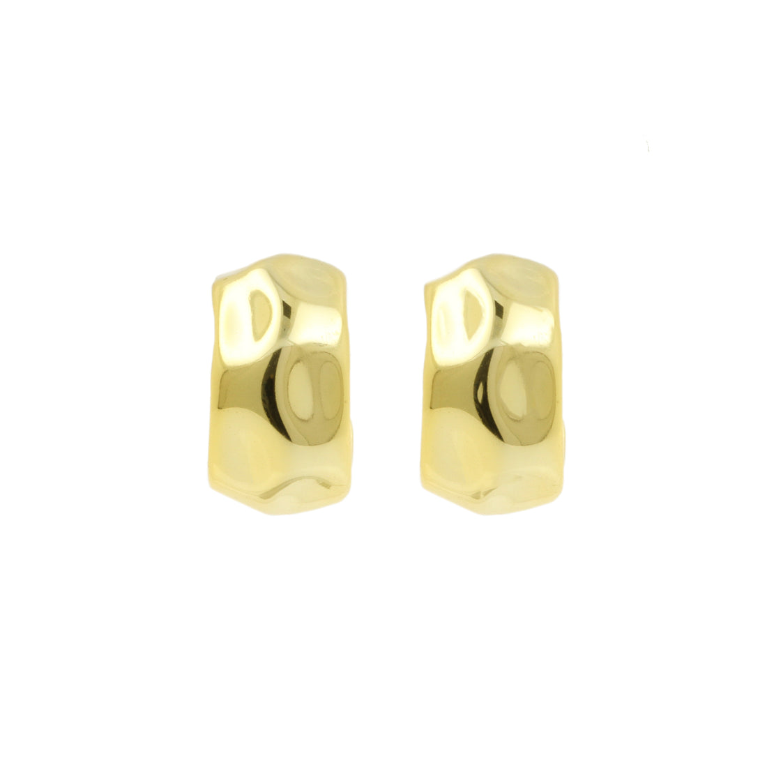 925 Silver Earrings - Bangle Organic - Gold