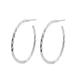 925 Silber Ohrstecker - Hoops Textur - Silber