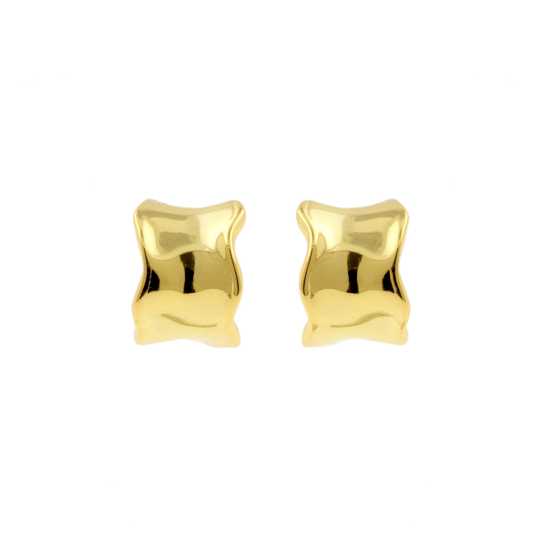 925 Silver Ear Studs - Bangle Wavy - Gold
