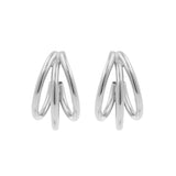 925 Silber Ohrstecker - Triple Creolen - Silber