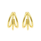 925 Silber Ohrstecker - Triple Hoops - Gold