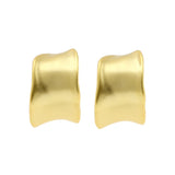 925 Silber Ohrstecker - Bangle Matt Organisch - Gold
