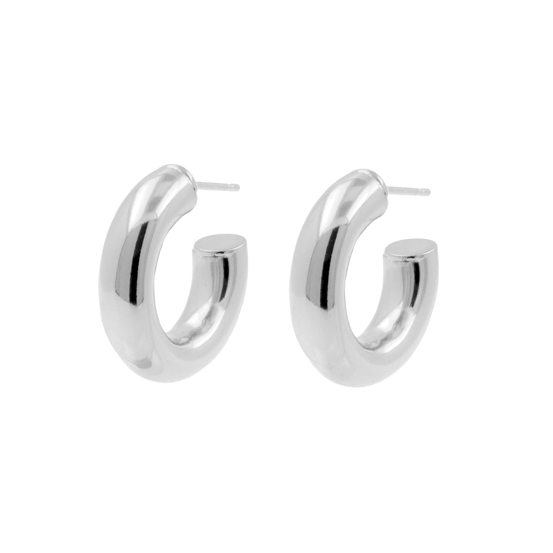 925 Silver Ear Studs - Hoops Solid - Silver