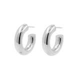 925 Silber Ohrstecker – Breite Creolen – Silber