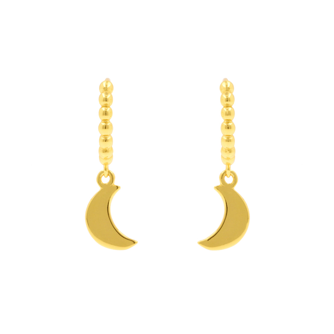 925 Silver 925 Silver Ear Hoops - Moon Gold
