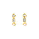 925 Silber Creolen – Zirkonia Glieder Gold
