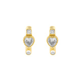 925 Silber Creolen - Zirkonia Herz Gold