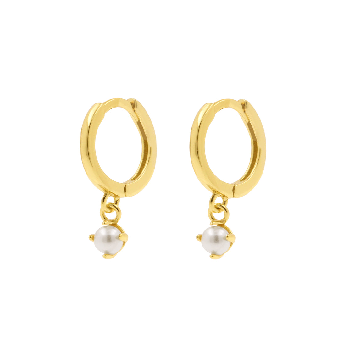 925 Zilver Oorringen - Parel Hanger Goud