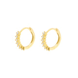 925 Silber Creolen – Runde Zirkonia Gold