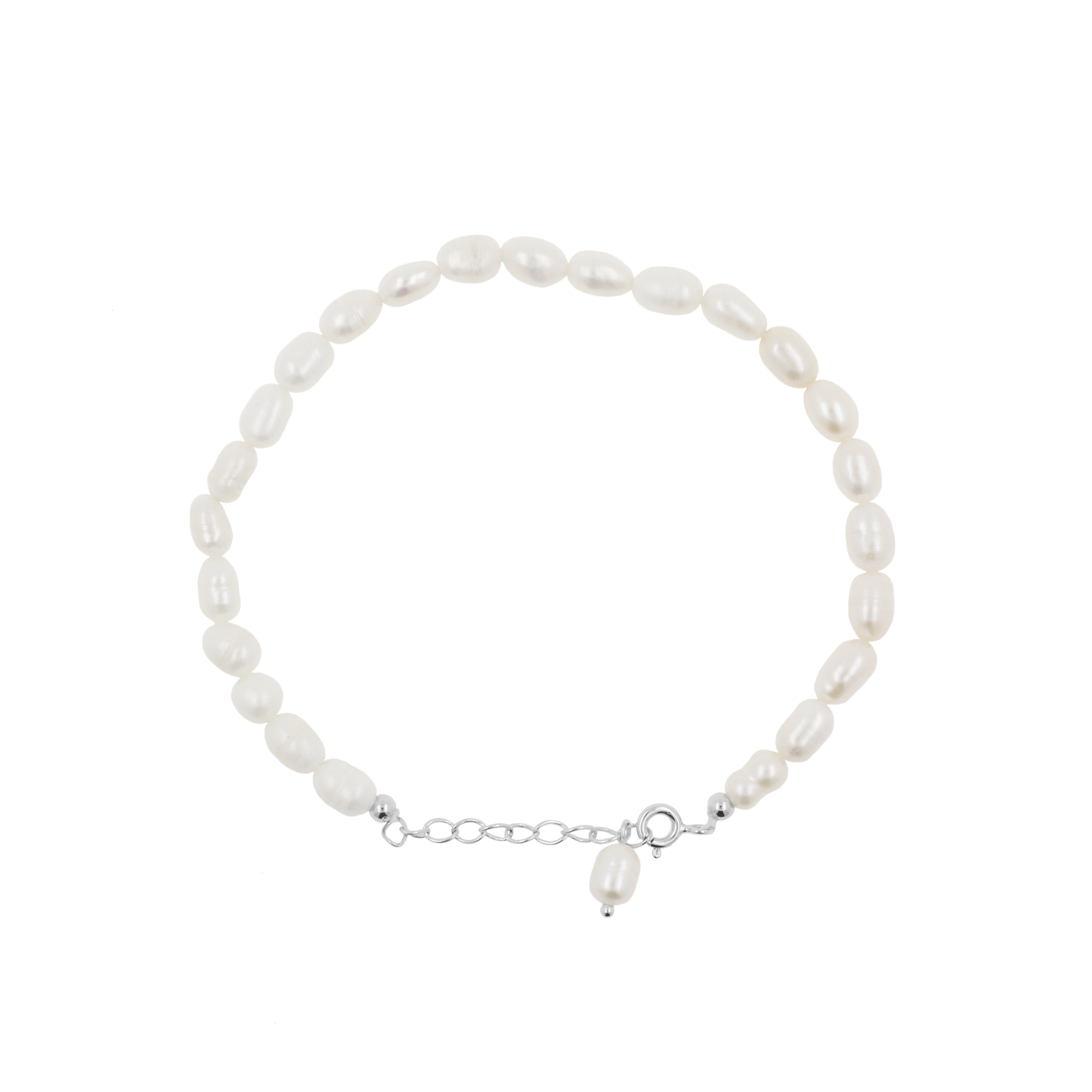 925 Zilver Armband Zoetwaterparel Zilver