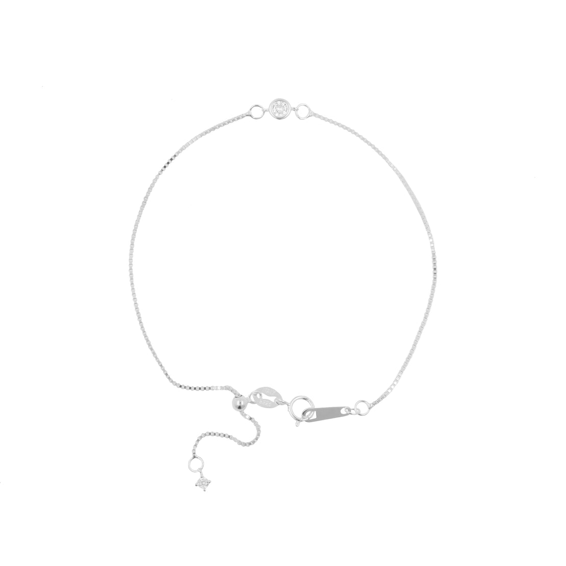 925 Silver Adjustable Y-Bracelet With Zirconia Silver