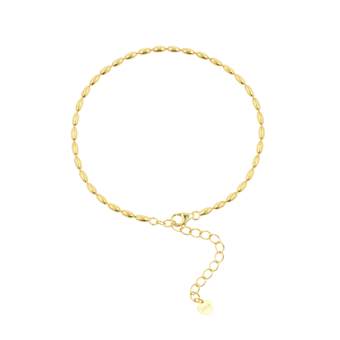 925 Silver Bracelet Pebble Gold
