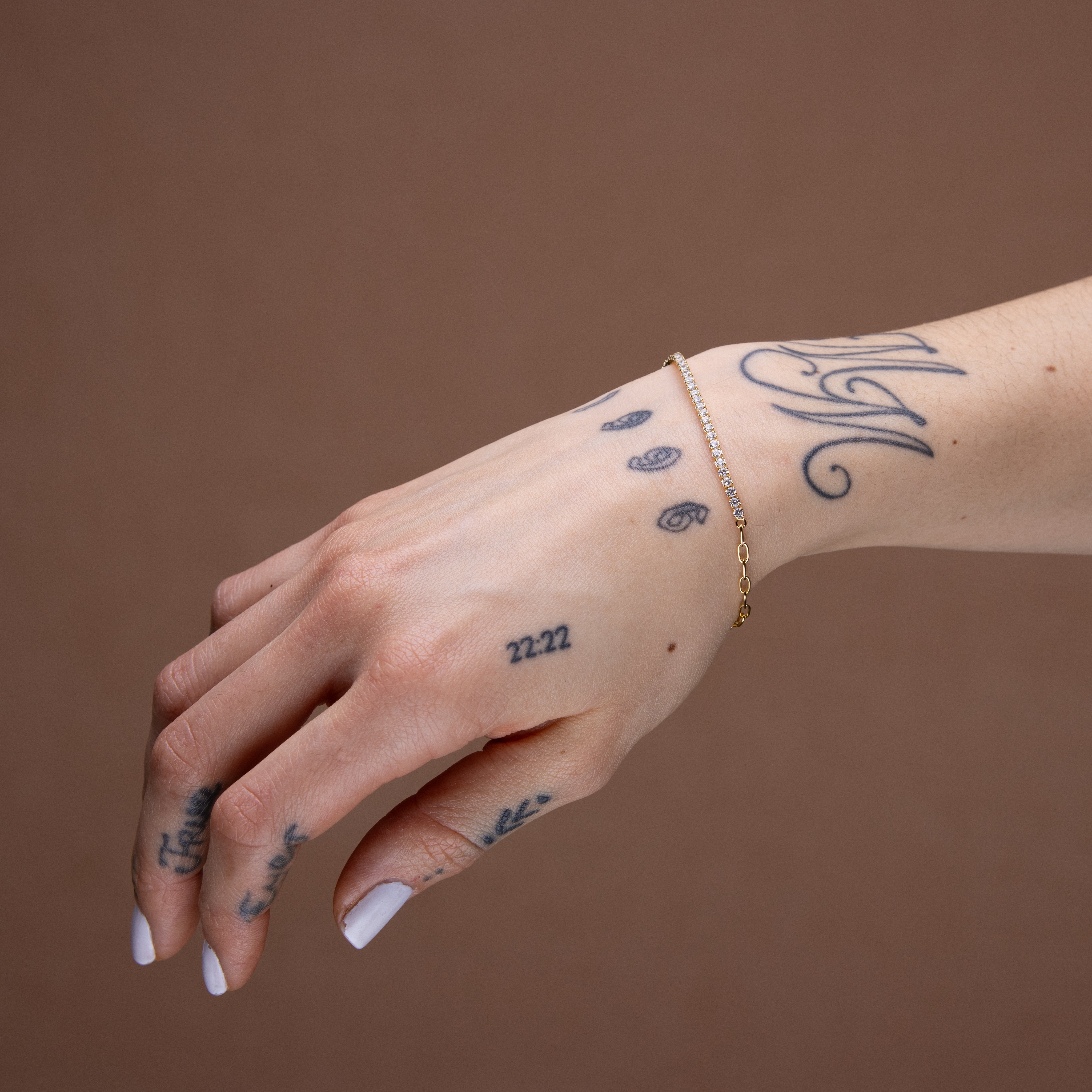 925 Zilver Armband Met Vierkante Zirkonia Steentjes Goud