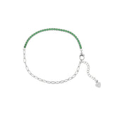 925 Silberarmband mit quadratischen Zirkonia-Steinen Silber