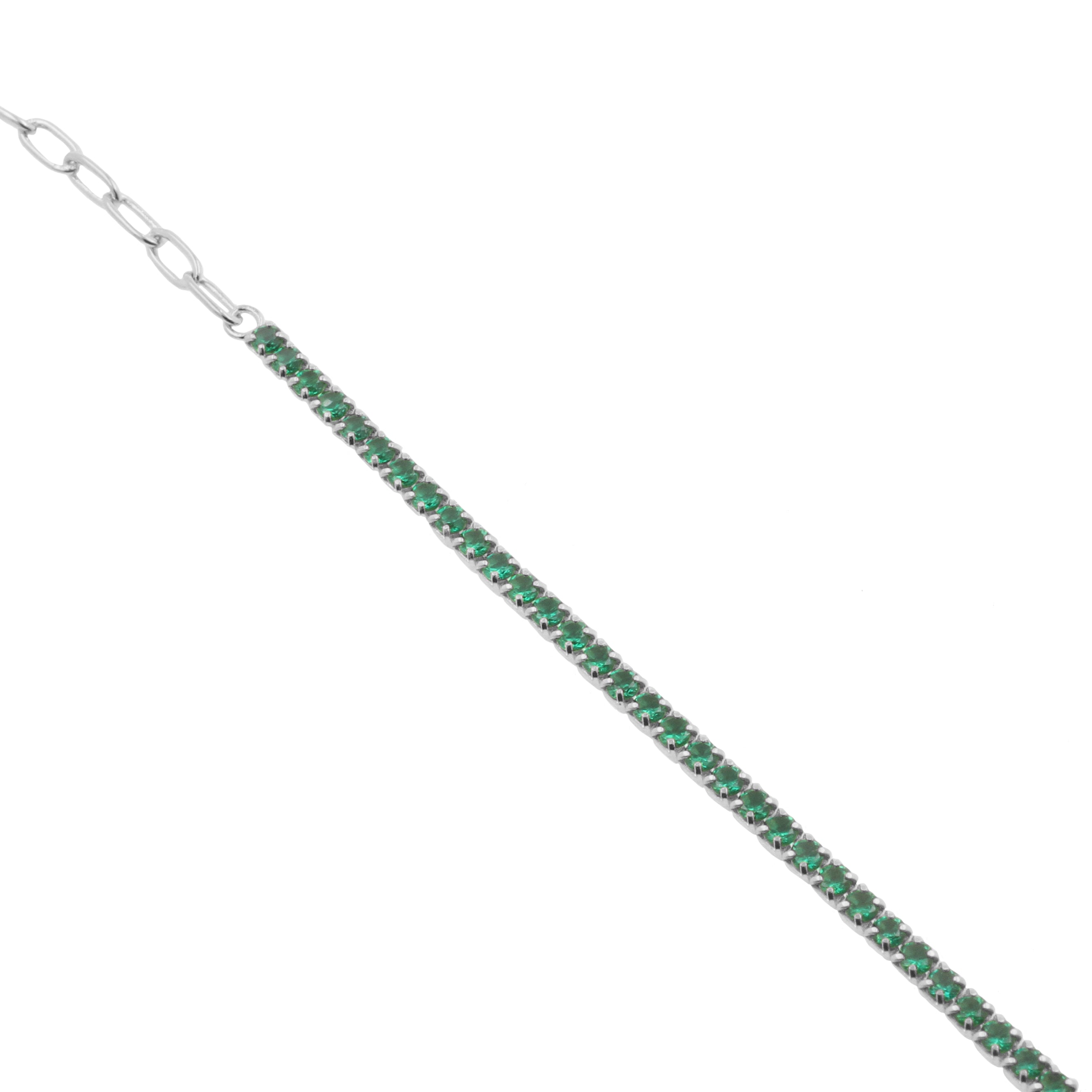 925 Zilver Armband Met Vierkante Zirkonia Steentjes Zilver