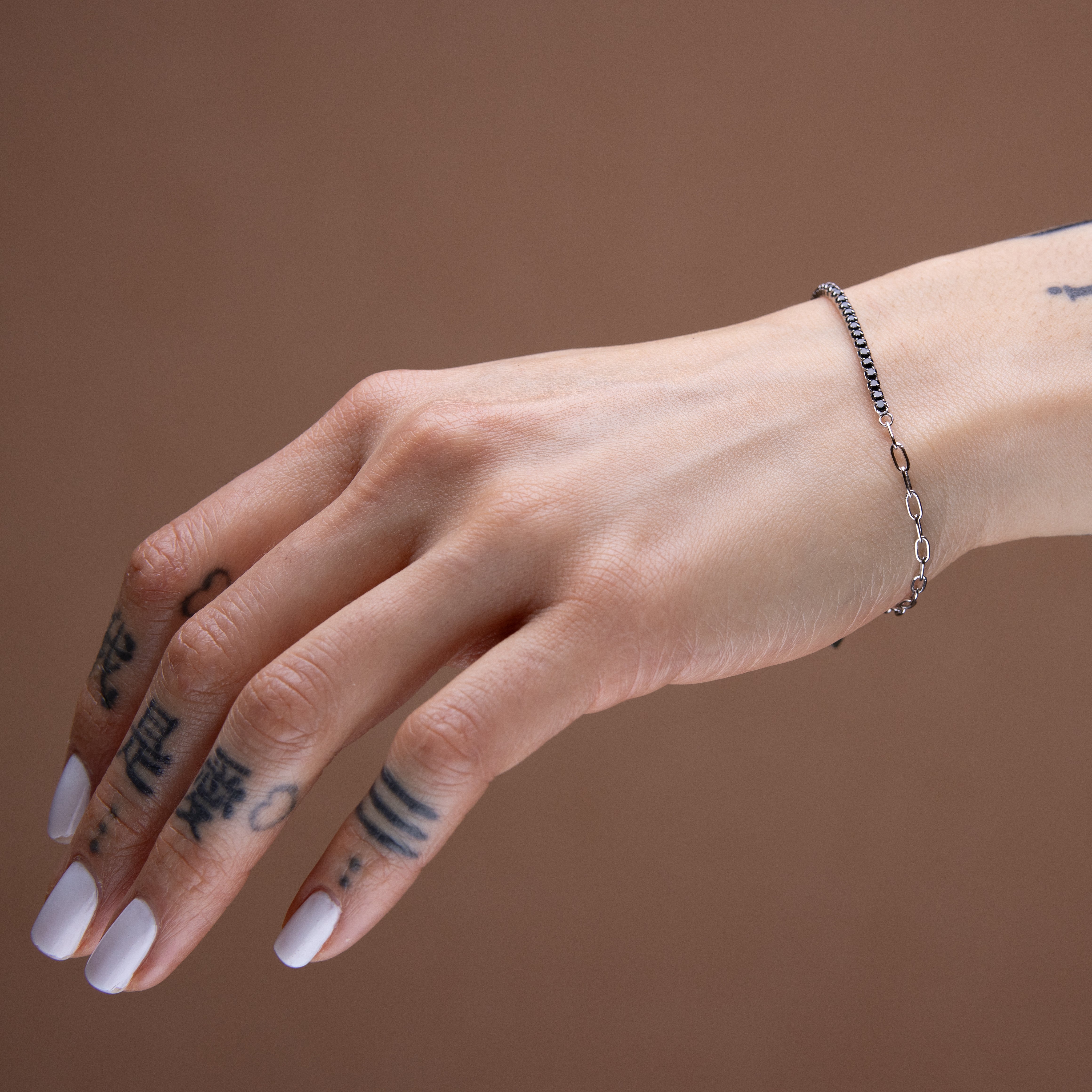 925 Zilver Armband Met Vierkante Zirkonia Steentjes Zilver
