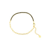 925 Silberarmband mit quadratischen Zirkonia-Steinen Gold