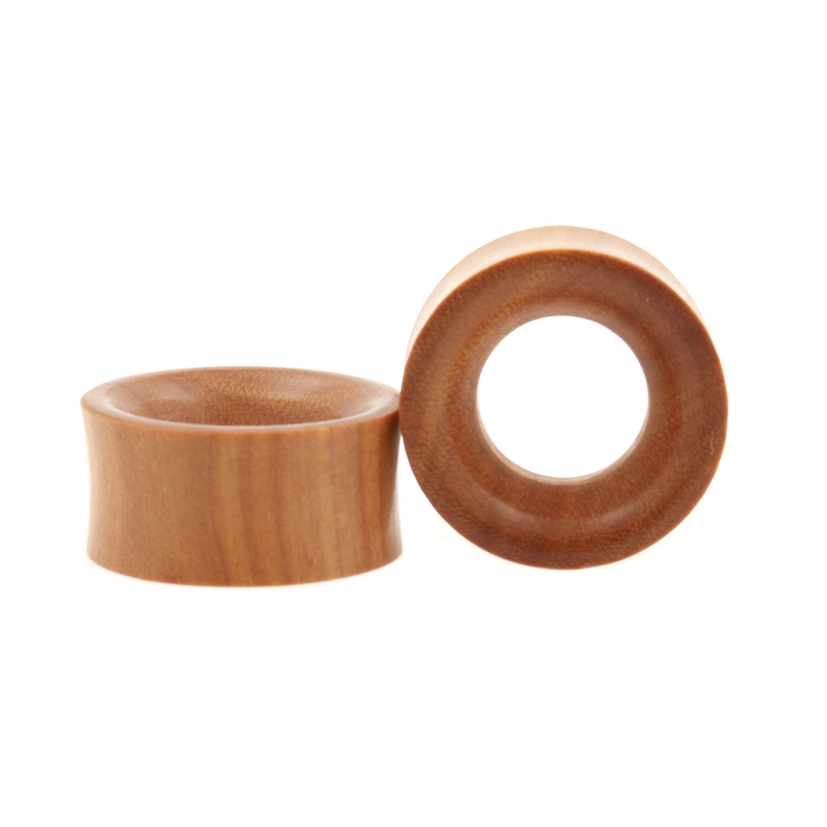 Houten Double Flared Tunnel - Crocodile Roodbruin