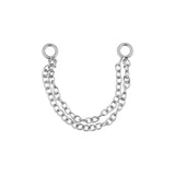 Piercingkette aus chirurgischem Stahl - Double Silber