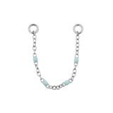Chirurgischer Stahl Piercing-Kette - Emaille Aqua