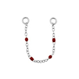 Chirurgischer Stahl Piercing Kette - Emaille Dunkelrot