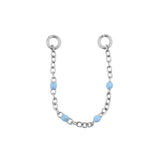 Chirurgischer Stahl Piercing-Kette - Emaille Light Blue Sapphire