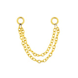 Chirurgischer Edelstahl-Piercing-Kette - Double Gold
