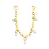 Chirurgischer Stahl Piercing-Kettchen mit hängendem Zirkonia Gold