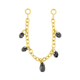 Chirurgenstahl-Piercing mit Kettchen und hängendem Zirkonia Gold