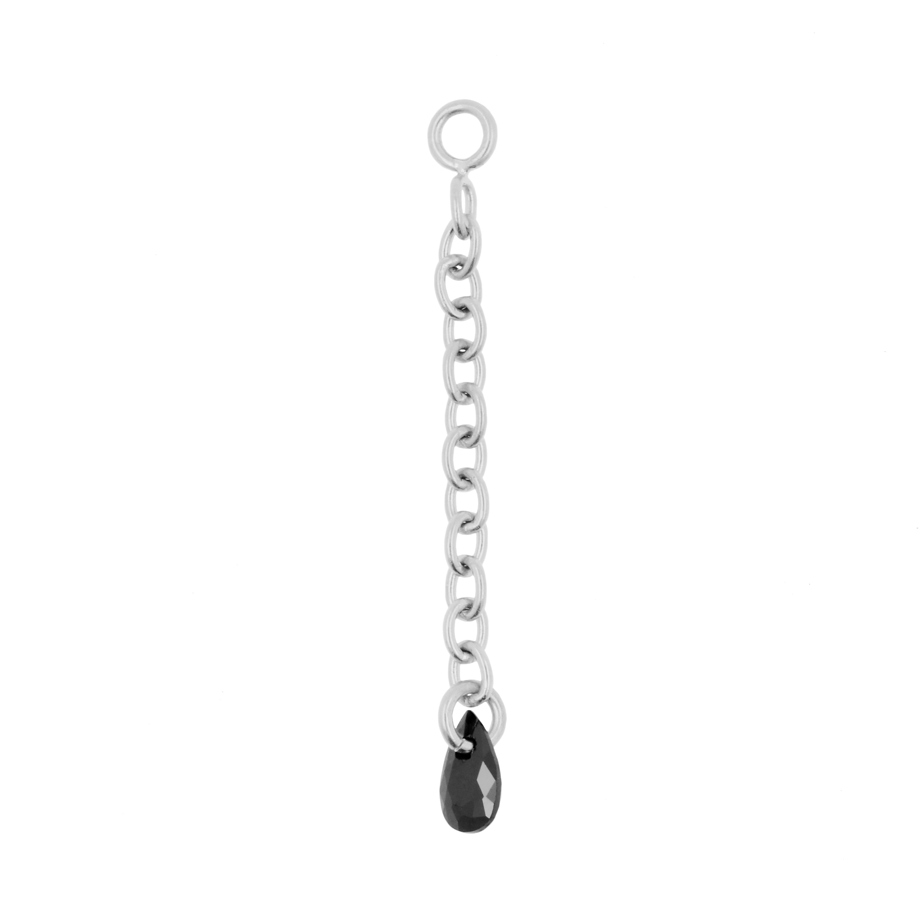 Chirurgisch Stalen Click Ring Box Chain met Druppelvormige Zirkonia - Enkel - Goud