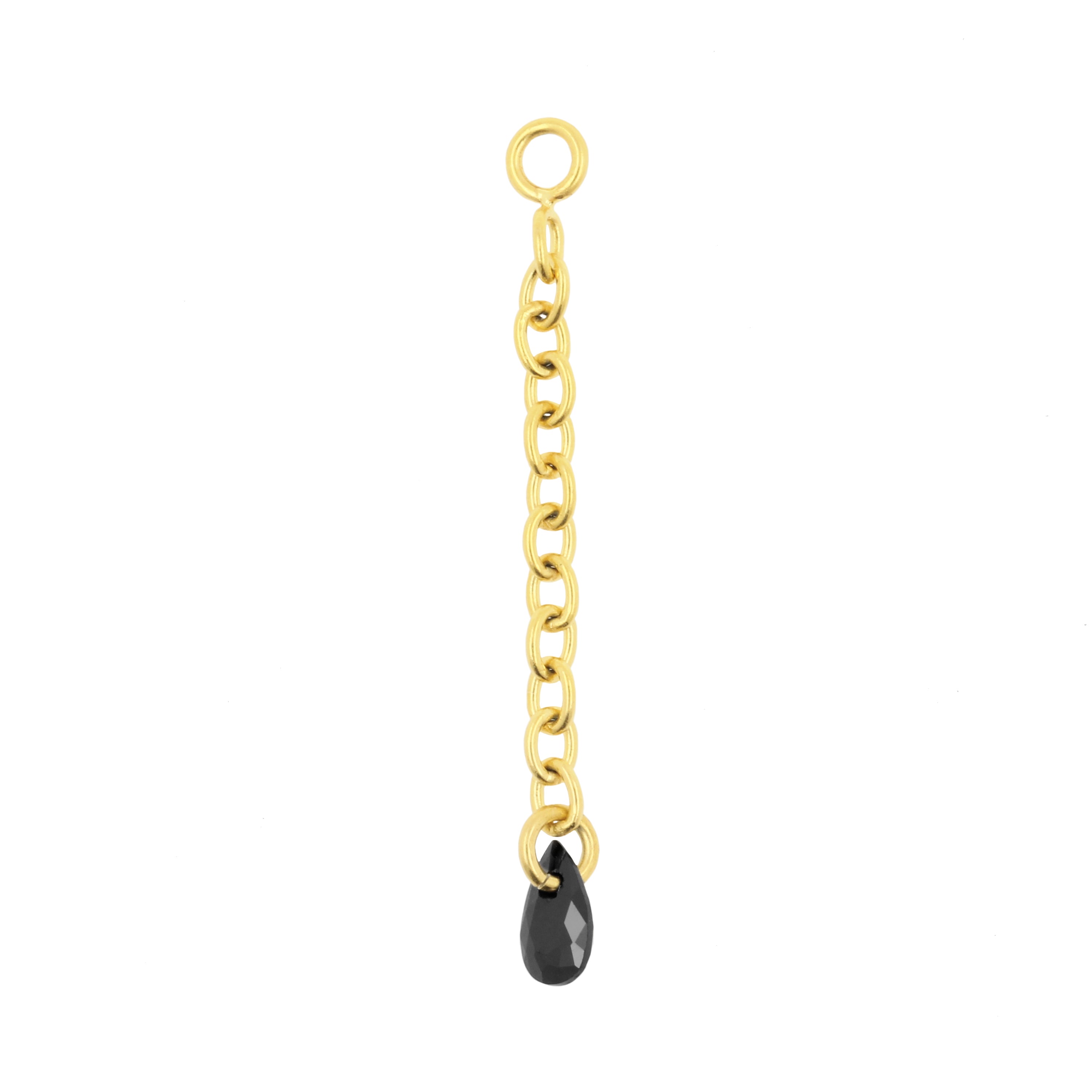 Chirurgisch Stalen Click Ring Schakelketting met Druppelvormige Zirkonia - Enkel - Goud