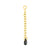 Surgical Steel Click Ring Link Chain with Pear-Shaped Cubic Zirconia - Single - Gold
