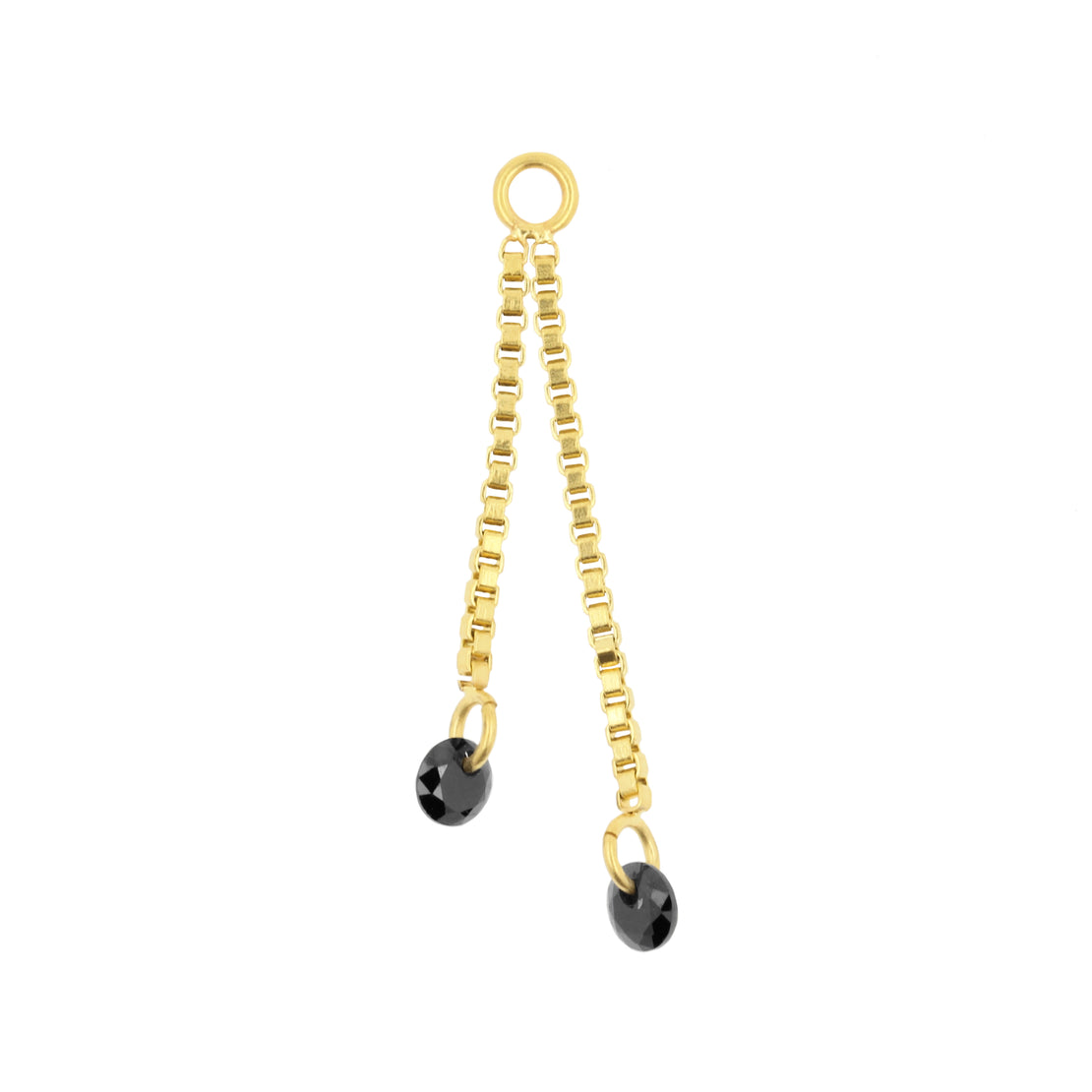 Surgical Steel Click Ring Link Chains with Pear-Shaped Cubic Zirconia Stones - Double - Gold