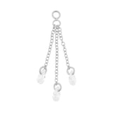 Chirurgischer Stahl Click-Ring-Anhänger-Kette mit Zirkonia - dreifach Silber